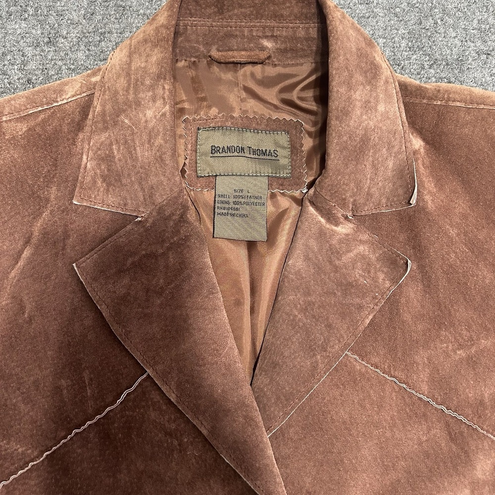 Vintage Brandon Thomas Leather Suede Jacket Womens Size L Brown Y2K Retro Cowboy - Picture 3 of 8